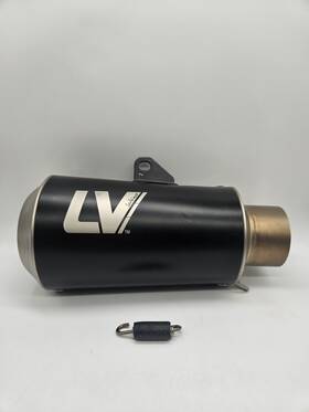 15236bnu Leo Vince Lv-10 Black Stainless Steel Slip-on Muffler With Spring Universal Fit