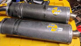 15244c Leovince Leo Vince Slip-on Carbon Fiber Muffler Pair Suzuki Gsxr 1300r Hayabusa