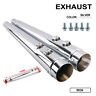 M17131401-e Unbranded Classic Chrome Megaphone Mufflers Exhaust Pipe Road King