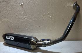 Mykh0350 Mmg Exhaust System Muffler For Gy6 50cc 4 Stroke Scooters Carbon Fiber Finish