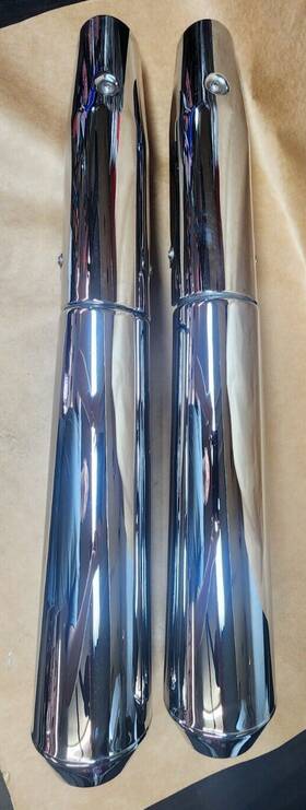 2b0048496 Moto Guzzi 2b0048506 2016 V7ii Chrome Mufflers Pt# 2b0048506/2b0048496