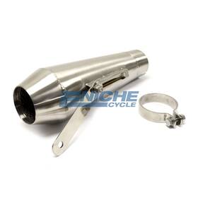 Ncb-2500-12-ss Ncs 12 Inch Big Mouth Stainless Steel Muffler With Bracket Reverse Cone 2.5
