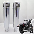Nicexhf-1222 Nicexhf For Harley Sportster Muffler Cnc Billet Cap Exhaust Silver