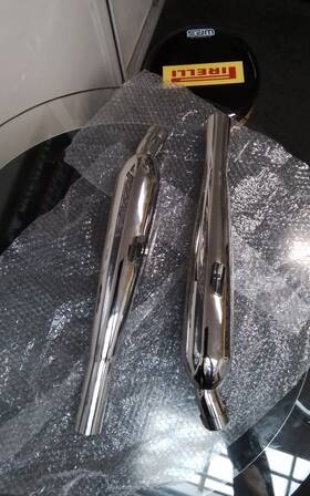 Norman Hyde Hbs760c Triumph Bonneville T100 T120 Exhausts Short Chrome Peashooters From