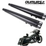 Om-hl021003-bk-3 Oumurs Megaphone Mufflers Dual Exhaust Pipes For Harley Touring Flhr