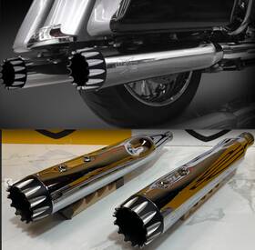 46097 Rc Components Rcx 17-24 Harley Touring 4.5 Inch Excalibur Exhaust Mufflers