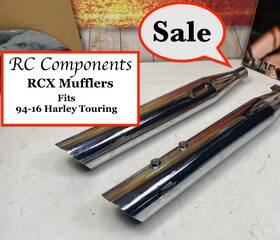 21979 Rc Components Rcx Harley Touring 4 Inch Slip-on Slash Down Mufflers