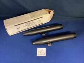 Rcx218b-19b Rcxhaust New Open Box 3 Inch Blitz Blk Slip On Mufflers Wide Glide