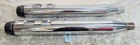 500-0162 Rinehart Harley Touring Slip On Mufflers 95-16 Dbx 40 Chrome Black End Caps