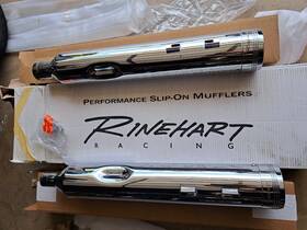 500-0186c Rinehart Dbx 4.5 Inch Slip-on Muffler Chrome 17 Harley Touring