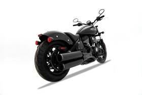 500-1501 Rinehart Black 4 Inch Motopro Slip-on Mufflers With End Caps -