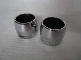 900-0201 Rinehart Harley Davidson Touring 3.5 Inch Muffler Chrome End Caps Pair