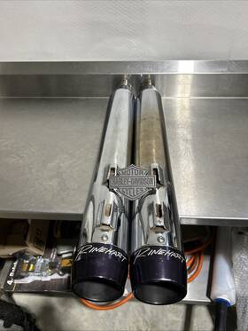 R5-0029cf Rinehart 1995 - 2016 Harley Touring Chrome 3ftft True Dual Only Slip Ons 2 Inch Inlet