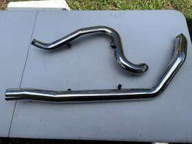 R5-351gdc Rinehart 1995 - 2008 Harley Touring Chrome True Dual Header Heat Shield To