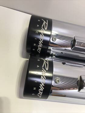500-0182 Rinehart Racing 4 Inch Chrome And Black Slip-on Mufflers Harley M8 17-23 Touring