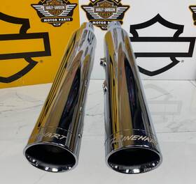 500-0202 Rinehart Racing 3 Inch Slipon Mufflers 07-17 Softail Slim Deluxe Crossbones 11-13 Fxs