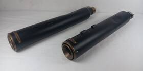 500-1111 Rinehart Racing For Harley 17-24 M-8 4.5 In Slip-on Mufflers With Bronze End Caps