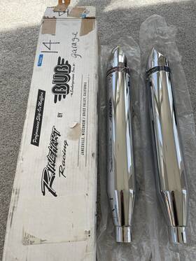 R5-0340c Rinehart Racing By Bub Enterprises Inc. 44-06 Performance Slip-on Mufflers For Harley Flsts 1997-2003