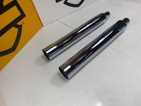 16403-225 Rush Exhaust Harley 05-06 Softail Deluxe 3 Inch Slip On Mufflers With 2.25 Baffles