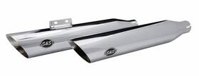 S&s Cycle 550-0736 S&s Ft18-ft24 Harley M8 Softail Slash Cut Slip-on Chrome Mufflers