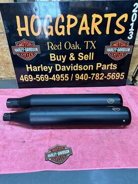 550-0990 S&s Cycle Gnx Black 4.5 Inch Rear Slip On Exhaust Mufflers 2017-2022 Harley Touring Flhx