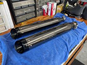 550-1113 S&s Cycle Mk45 4.5 Inch Slip-on Harley Touring Mufflers Lava Torched Chrome