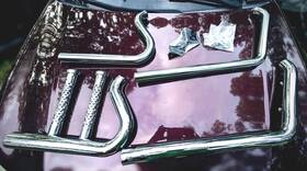 07183 Santee Snub Nose Exhaust Stacked 1.75 Softail 1986 With Heat Shields And Baffles