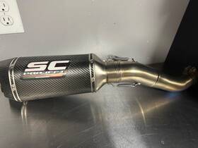 A27-vt90 Sc Project Carbon Fiber / Titanium Slip-on Aprilia Rsv4 1100 Tuono 2021 - 2024