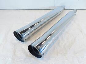 80848-10 Screamin Eagle Harley Touring Road King And Electra Glide Chrome Slip On Exhaust Muffler Cans