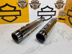 45759 Sharkroad Harley 17-25 Touring Chrome M8 Slip-on 4 Inch Mufflers And Black Tips