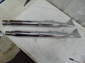 Hdft-7617c Sharkroad 36 Inch Chrome Fishtail Slip-ons 2017-up Touring Mufflers P/n