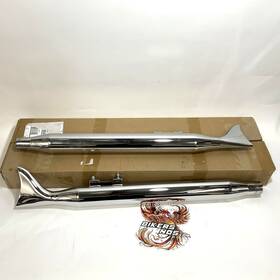 Hdft-7695c Sharkroad Chrome 36 Inch Fishtail Mufflers 1995-2016 Harley Touring
