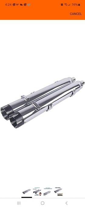 Inmf-4025cb Sharkroad Indian Motorcycle Chrome Slip-on Mufflers/exhaust
