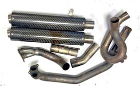 Sil-uk89 Silmotor Ducati 50mm Full Exhaust System Silencers Carbon Round