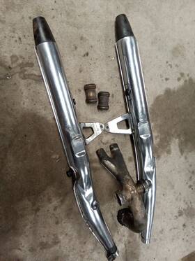 14303-31600 Suzuki 750 Gt750 Water Buffalo Center Exhaust Mufflers 1972 Vintage