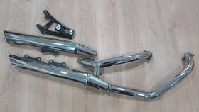 2381 Suzuki 41f1 Intruder Volusia Vl800 Chrome Oem Exhaust Sankei And Bracket Set
