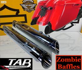 121-1295-c2-z Tab Performance 17-26 Touring 4.5 Inch Mufflers Slip On Zombie Baffles Slash Cut Tips