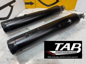 121-2299 Tab Performance 47715 17-25 Harley Touring Exhaust 4.5 Inch Mufflers Slip On Zombie Baffles