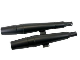 1352b Thunderheader Thundercones Black Slip-on Mufflers 18-24 Harley Softail