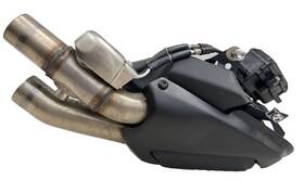 T2209601 Triumph Speed Triple 1200 Rs Rr Oem Exhaust Mid Pipe Catalytic Converter Servo