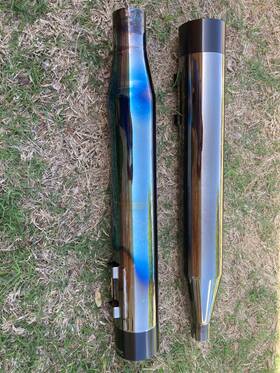005-456d-bc Two Brothers Racing Harley-davidson Touring Black Chrome Slip-on Mufflers