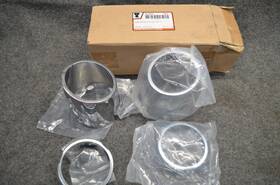 30-0601 V-twin Manufacturing Harley-davidson 3-1/2 Inch Or 3 Billet Chrome Slash Exhaust Tips Cap