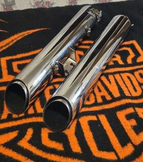 1801-1521 Vance & Hines And 3 Inch Twin Slash Slip-on Performance Motorcycle Mufflers Set Pair