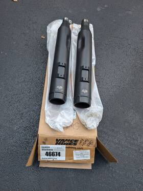 46674 Vance & Hines And - Torquer 450 Slip-on Mufflers Black