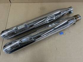 2017-20241 Vance & Hines D714rc And 4 Inch Chrome Twin Slash Rounds Mufflers Harleytouring