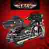 Tr-vh0011 Vh16753 Vance Hines Chrome Monster Ovals With Black Tips Slip-ons 1995-2015 Harley