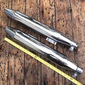 1260877 Victory 2000-01 Deluxe Standard Cruiser Muffler Pair Exhaust Pipes Front