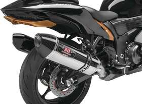 1121120520 Yoshimura R-77 Street Series Dual Slip-on Mufflers Ss/cf For Suzuki Hayabusa