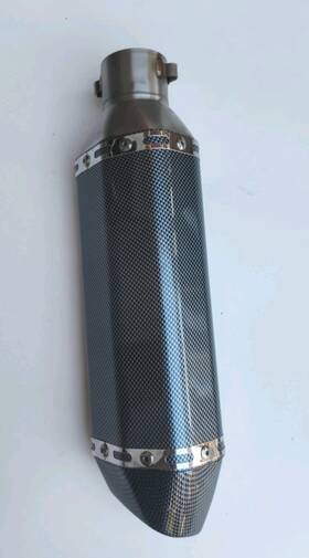 Zaddox 186951 Universal Motorcycle Atv Slip-on Exhaust Muffler Pipe Silencer Carbon Fiber