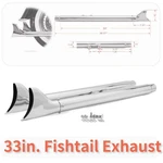 33" Fishtail Slip Ons Mufflers Exhaust Dual For Harley Softail Slim Fls 07-17. Fixed Price $123.49.
